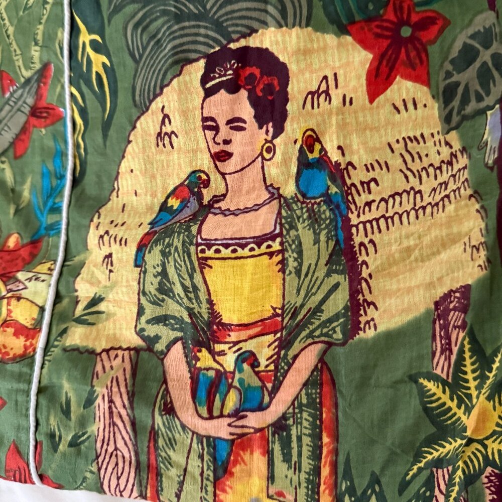 frida cotton robe dk green